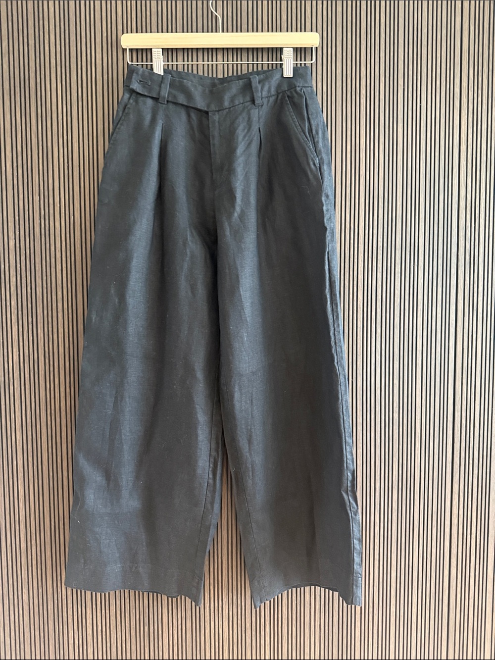 Madewell Wide-Leg linen Trousers in Black